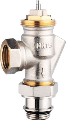 Corner Thermostatic Radiator Valves F 1/2'' X M 1/2'' For Steel Pipe With Pre-Setting Insert