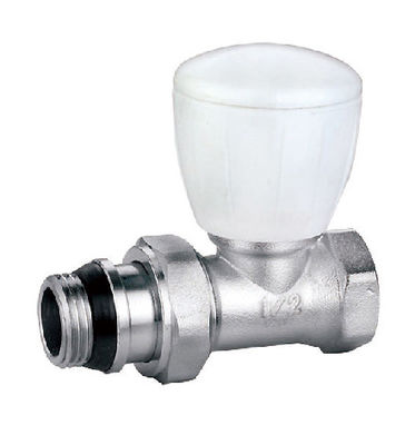 15mm Rubber Seal Straight Manual Radiator Valves 1/2'' For Steel Pipe Chrome Plated