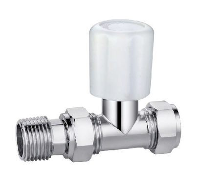 Straight Trv Radiator Manual Control Valve 15mmx1/2'' For Copper Pipe Chrome Plated