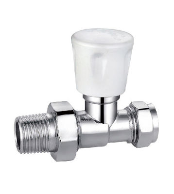 Straight Manual Hot Water Radiator Valve 15mmx1/2'' For Copper Pipe Chrome Corner Valves