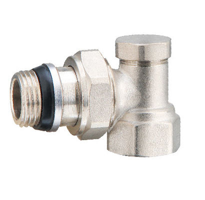 Nickel Plated Radiator Lockshield Valves 1/2''X1/2'' For Steel Pipe Rubber Seal