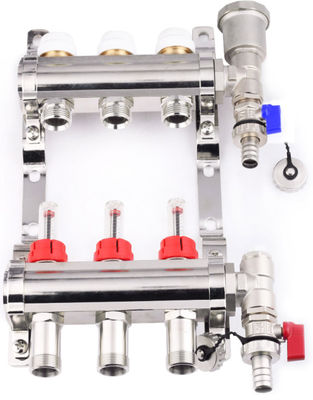Pre-Assembled Water Distribution Manifolds Brass Body With Flow Meters 50mm