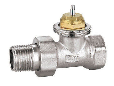 Straight Thermostatic Radiator Valve 1/2'' x 1/2'' In Nickel Plated For Steel Pipe