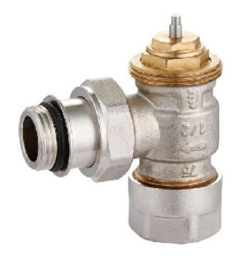 Angled Thermostatic Radiator Valve 1/2'' With Adapter For 16mm PEX Pipe Nickel Plated