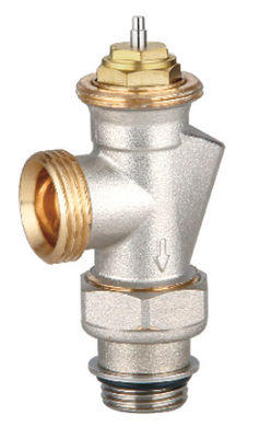 Nickel Plated Corner Thermostatic Radiator Valves M 3/4'' X M 1/2''
