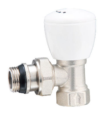 Angled Traditional Manual Radiator Valves 1/2 Inch For Steel Pipe Nickel Plated