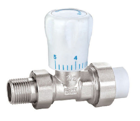 1 2 Straight Manual Radiator Valves Nickel Plated Plastic Handle