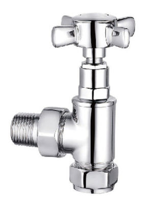 Angled Cross Head Manual Radiator Valves 15mmx1/2'' For Copper Pipe