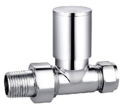 Modern Straight Chrome Towel Rail Valves 15mmx1/2'' For Copper Pipe