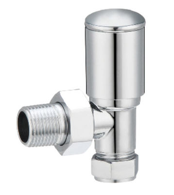 Modern Angled Radiator Valves 15mmx1/2'' For Copper Pipe With Compression End Chrome Plated