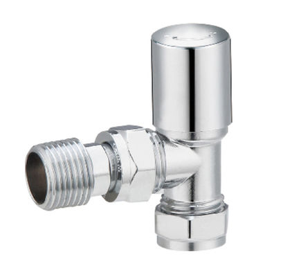 Modern Angled Radiator Valves 15mmx1/2'' For Copper Pipe With Valve Tail Chrome Plated