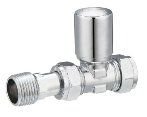 Modern Straight Radiator Valves 15mmx1/2'' For Copper Pipe With Valve Tail Chrome Plated