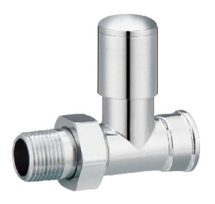 Standard Modern Straight Radiator Valves 1/2'' For Steel Pipe Chrome Plated