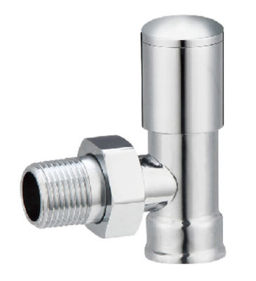 Standard Modern Angled Radiator Valves 1/2'' For Steel Pipe Chrome Plated