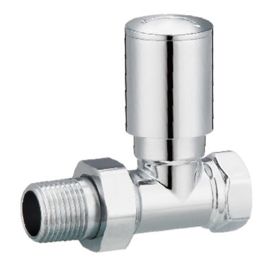 Standard Modern Straight Radiator Valves 1/2 inch x1/2 inch For Steel Pipe Chrome Plated
