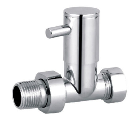 Modern Straight Towel Rail Valves 1/2'' For 15mm Copper Pipe With Smart Lever Chrome Plated