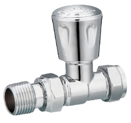 Modern Straight Radiator Valves 1/2'' For 15 mm Copper Pipe With Valve Tail Chrome Plated