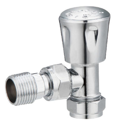 Modern Angled Radiator Valves 1/2'' For 15 mm Copper Pipe With Valve Tail Chrome Plated
