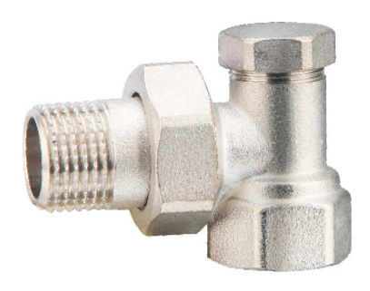 Angled Return Radiator Lockshield Valves 1/2'' For 1/2'' Steel Pipe Nickel Plated
