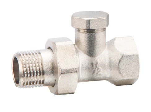 Straight Return Towel Radiator Lockshield Valve 1/2'' Nickel Plated Balancing Valve