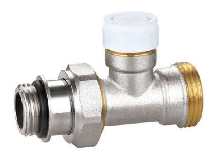 Towel Rail Straight Radiator Lockshield Valves 1/2 Inch For 3/4 Inch EK Nickel Plated