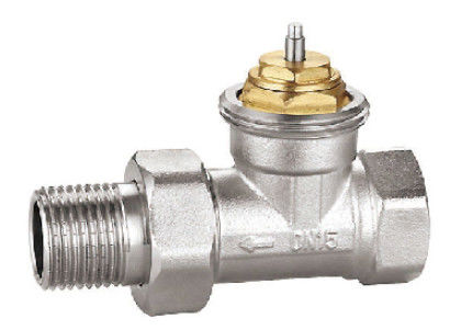Microbore Straight Thermostatic Lockshield Radiator Valve 1/2'' X 1/2'' Nickel Plated