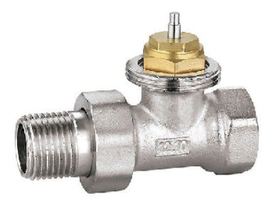 Straight Thermostatic Radiator Valve 3/8'' x 3/8'' In Nickel Plated For Steel Pipe