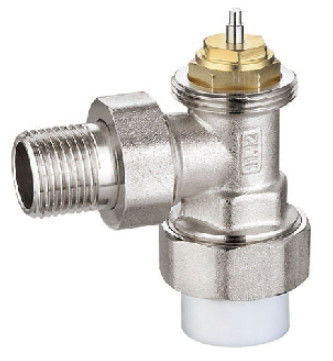 Angled Thermostatic Radiator Valve 20mm x 3/4'' With PPR Pipe Nickel Plated