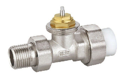 Straight Thermostatic Radiator Valve 20mm x 3/4'' With PPR Pipe Nickel Plated