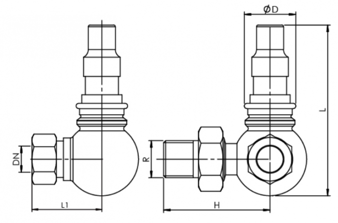 15mm Copper Classic Traditional Radiator Valves Corner Type 1/2 Inches 2